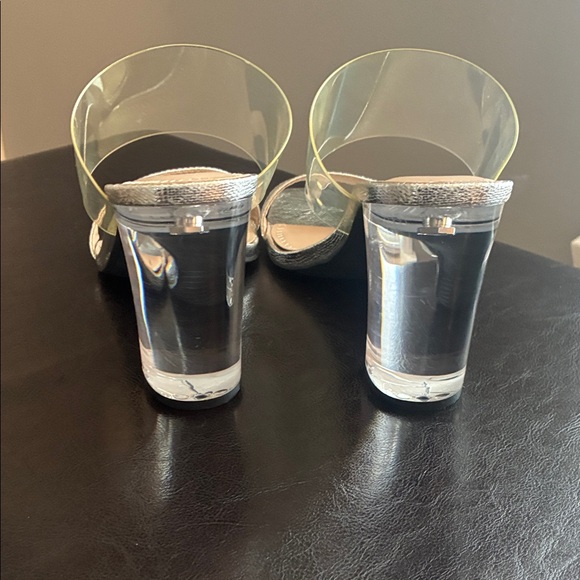 New BP Metallic Silver Heeled Sandals - Picture 6 of 8